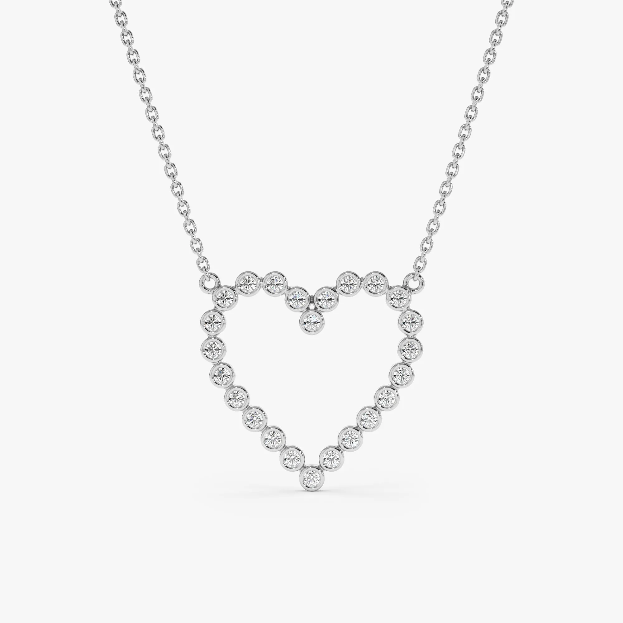 Bezel Diamond Heart Necklace, Ildi