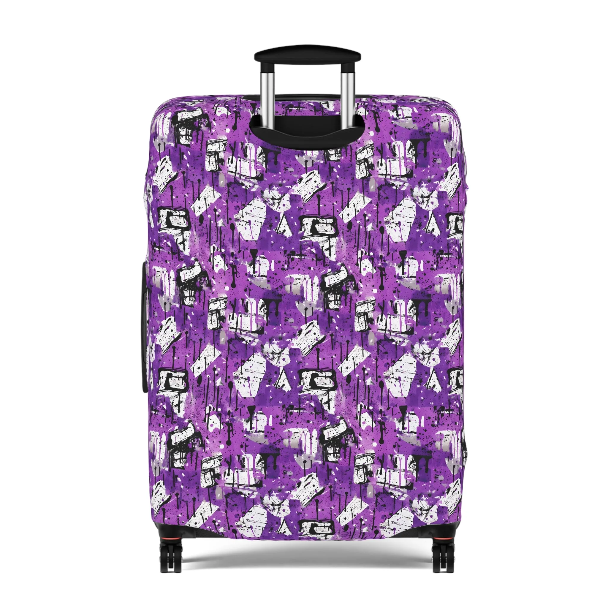 Black, White and Purple Graffiti Abstract Art  - Luggage Protector and Cover 3 Sizes