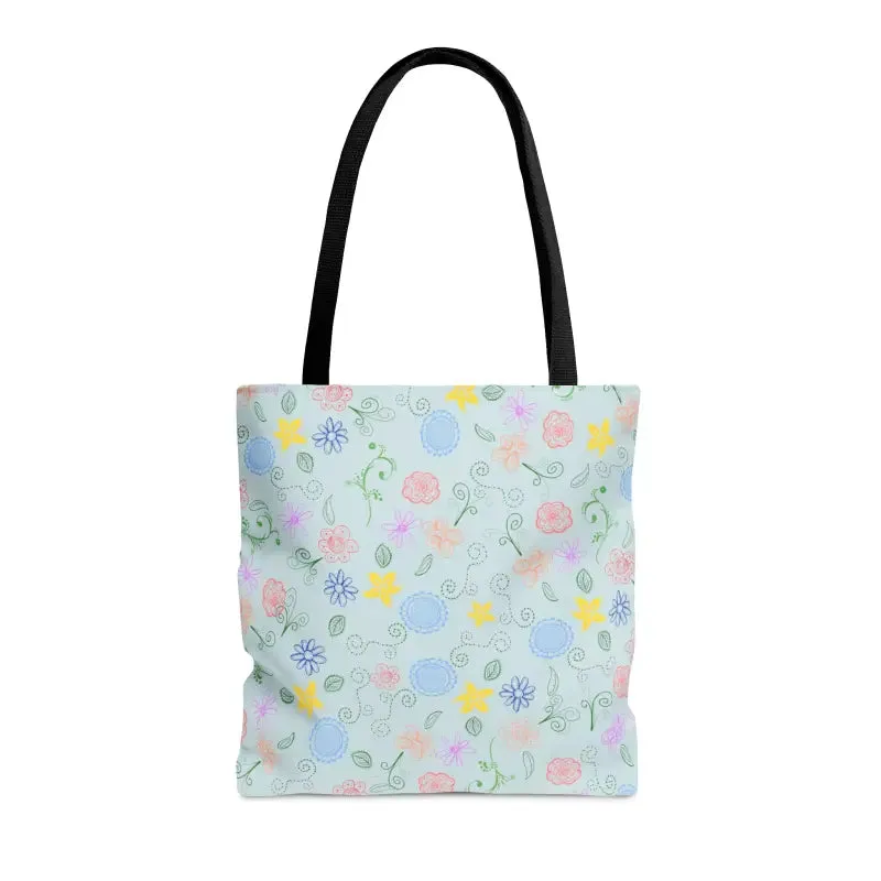 Bloominbrilliant Blue Floral Tote Bag Summer Fun