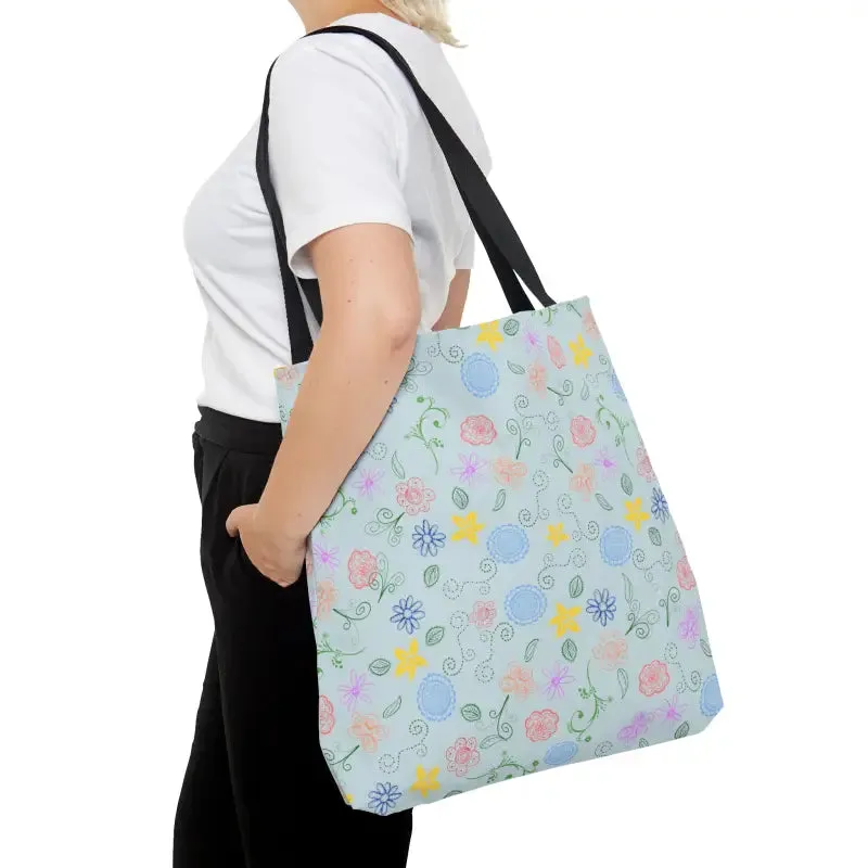 Bloominbrilliant Blue Floral Tote Bag Summer Fun