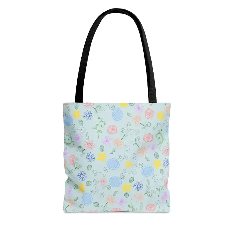 Bloominbrilliant Blue Floral Tote Bag Summer Fun