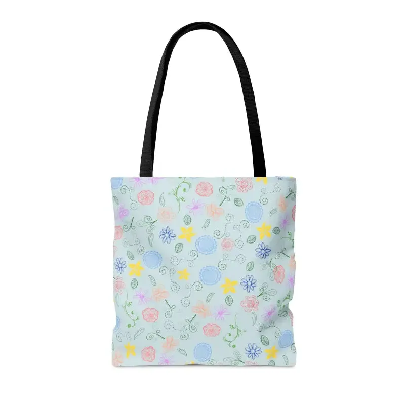 Bloominbrilliant Blue Floral Tote Bag Summer Fun
