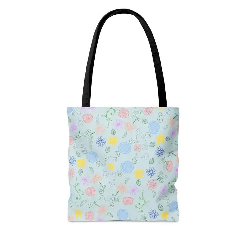 Bloominbrilliant Blue Floral Tote Bag Summer Fun