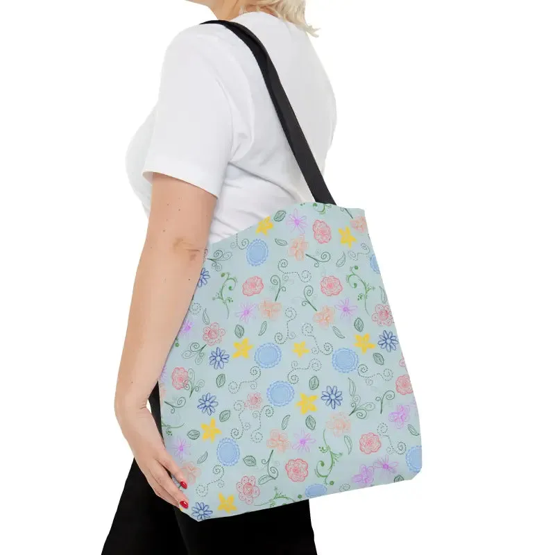 Bloominbrilliant Blue Floral Tote Bag Summer Fun