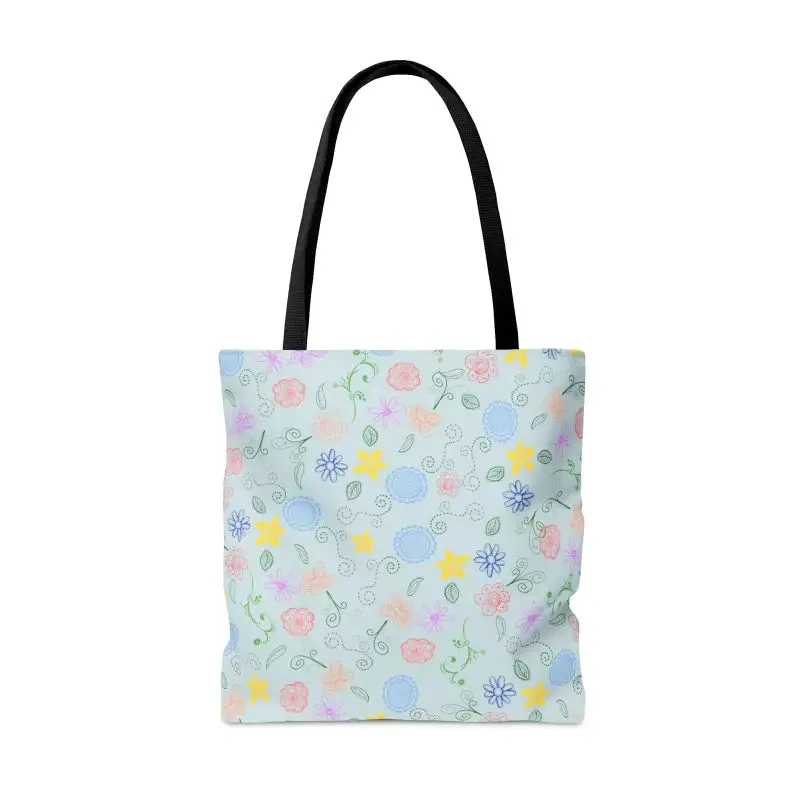 Bloominbrilliant Blue Floral Tote Bag Summer Fun