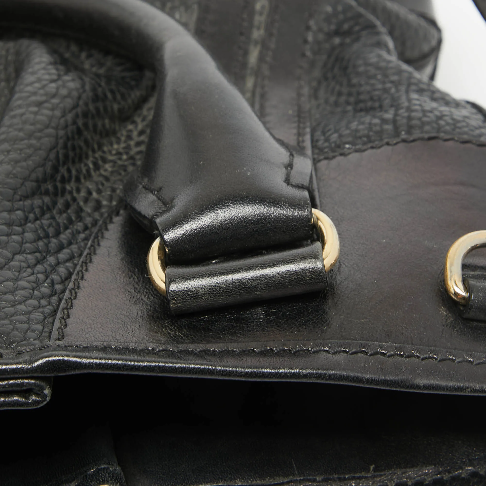BURBERRY Black Leather Bridle Whipstitch Tote