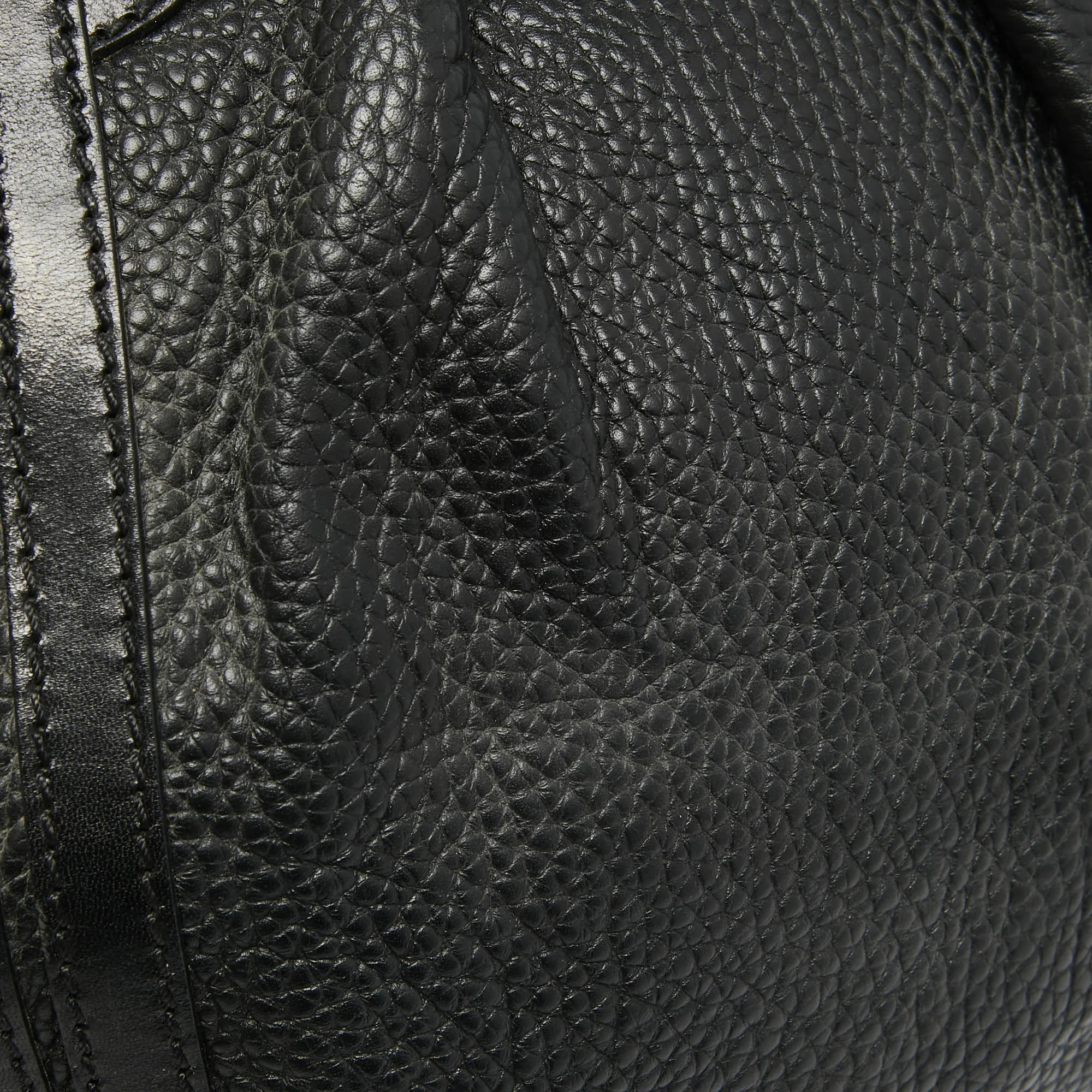 BURBERRY Black Leather Bridle Whipstitch Tote