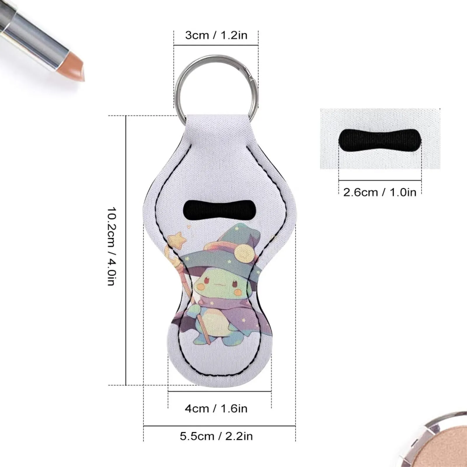 BYCHECAR Frog Chapstick Holder for Kids Cute Key Chains Chapstick Keychains Holder Women Girls Small Gifts Lip Balm Lipgloss Lipstick Holder