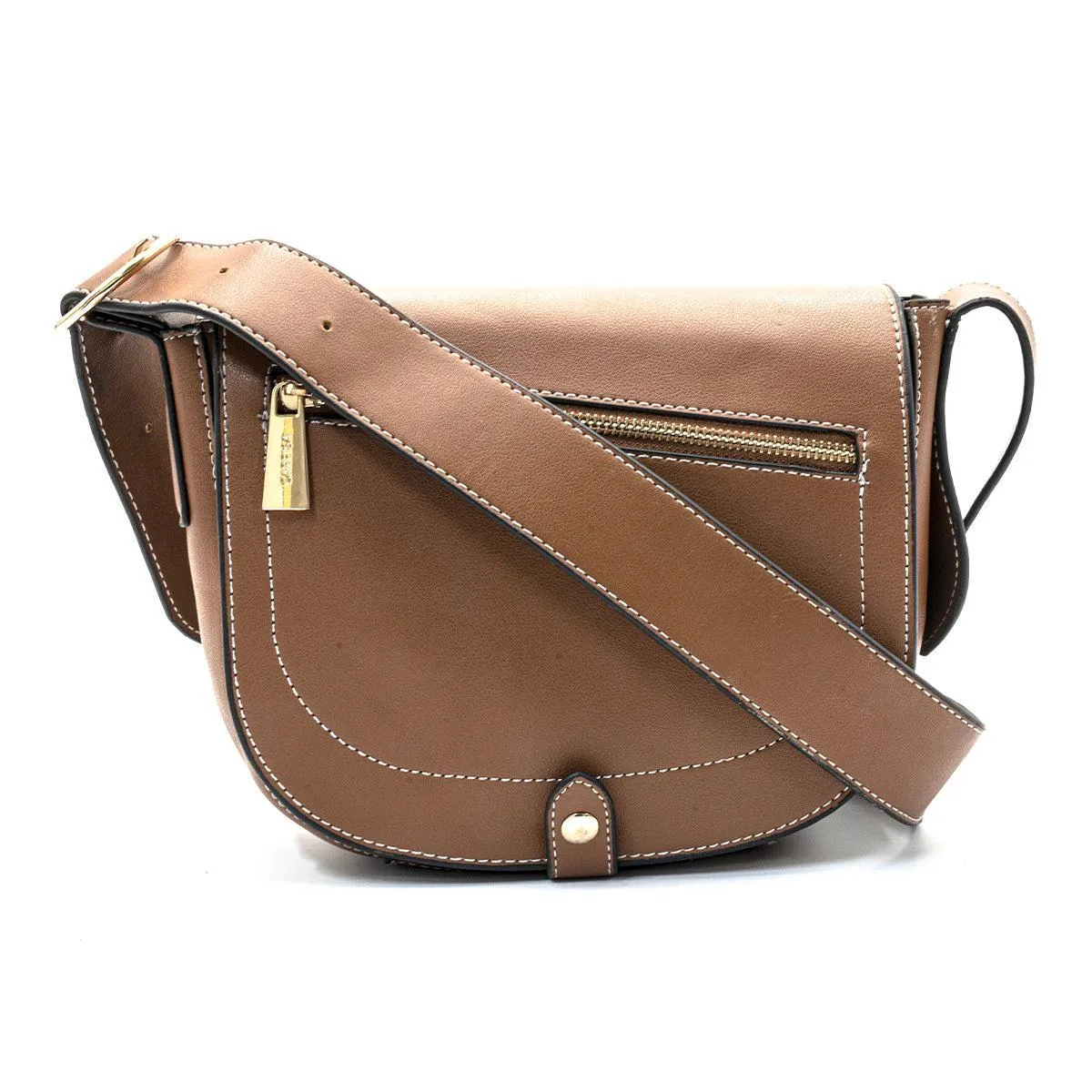 Carpisa Flap Shoulder Bags Leather Brown Colour For Women