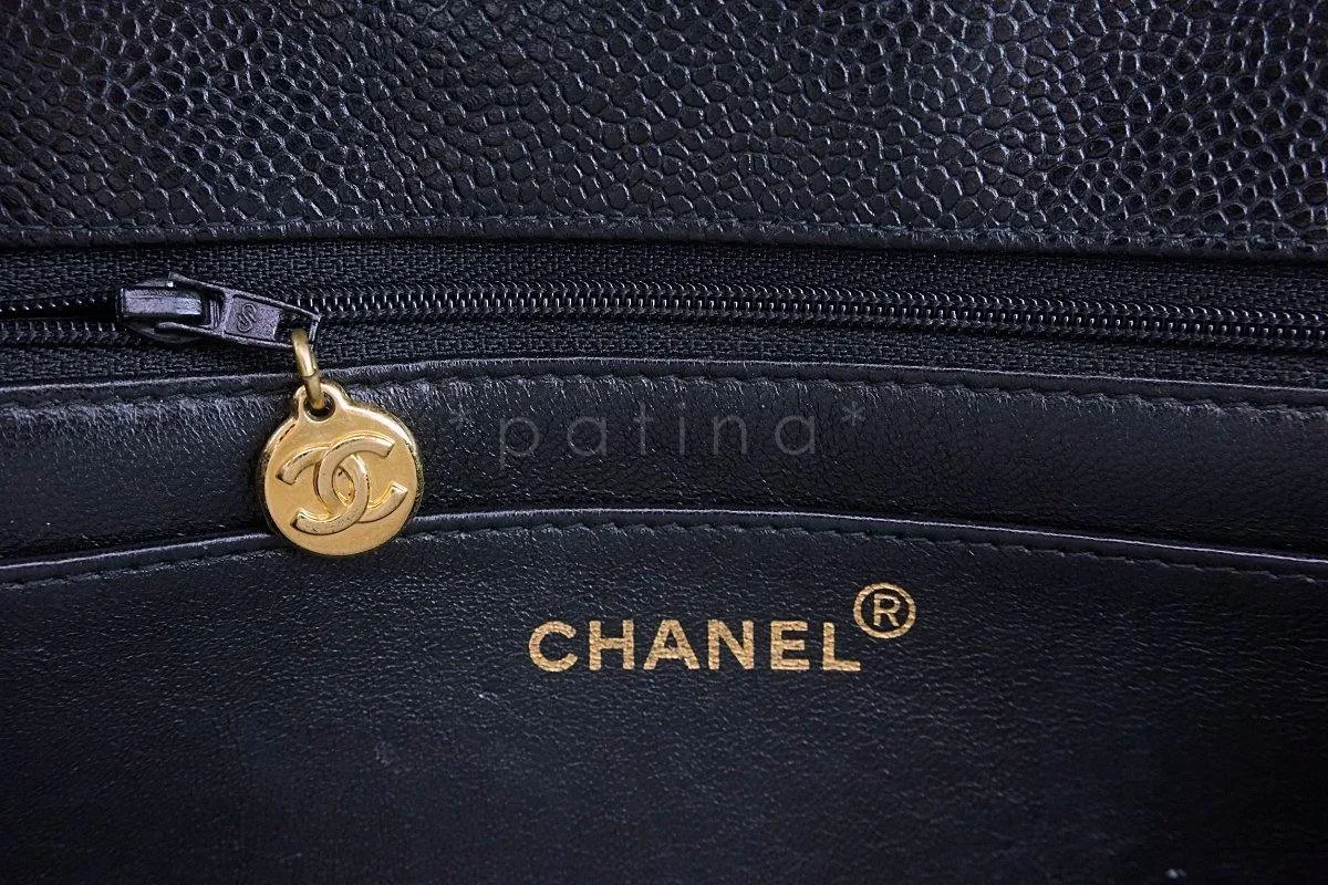 Chanel Vintage Caviar Mademoiselle Jumbo Classic Flap Bag 24k GHW