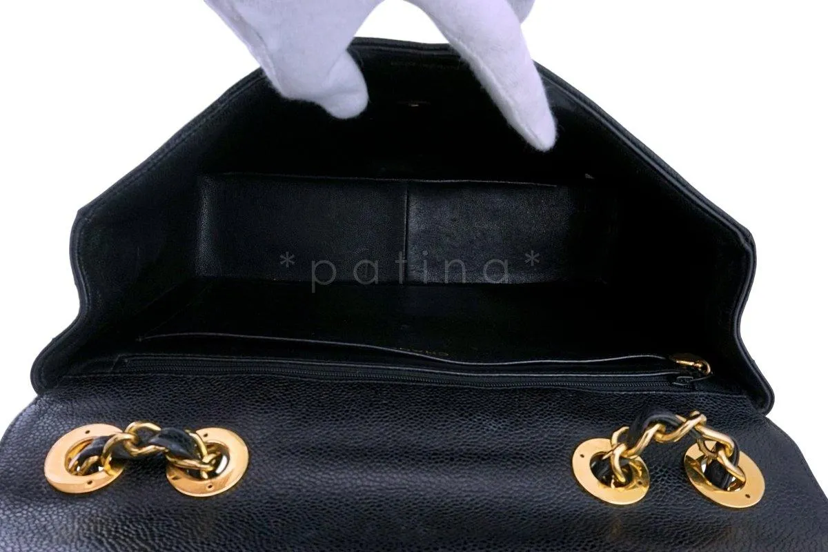 Chanel Vintage Caviar Mademoiselle Jumbo Classic Flap Bag 24k GHW