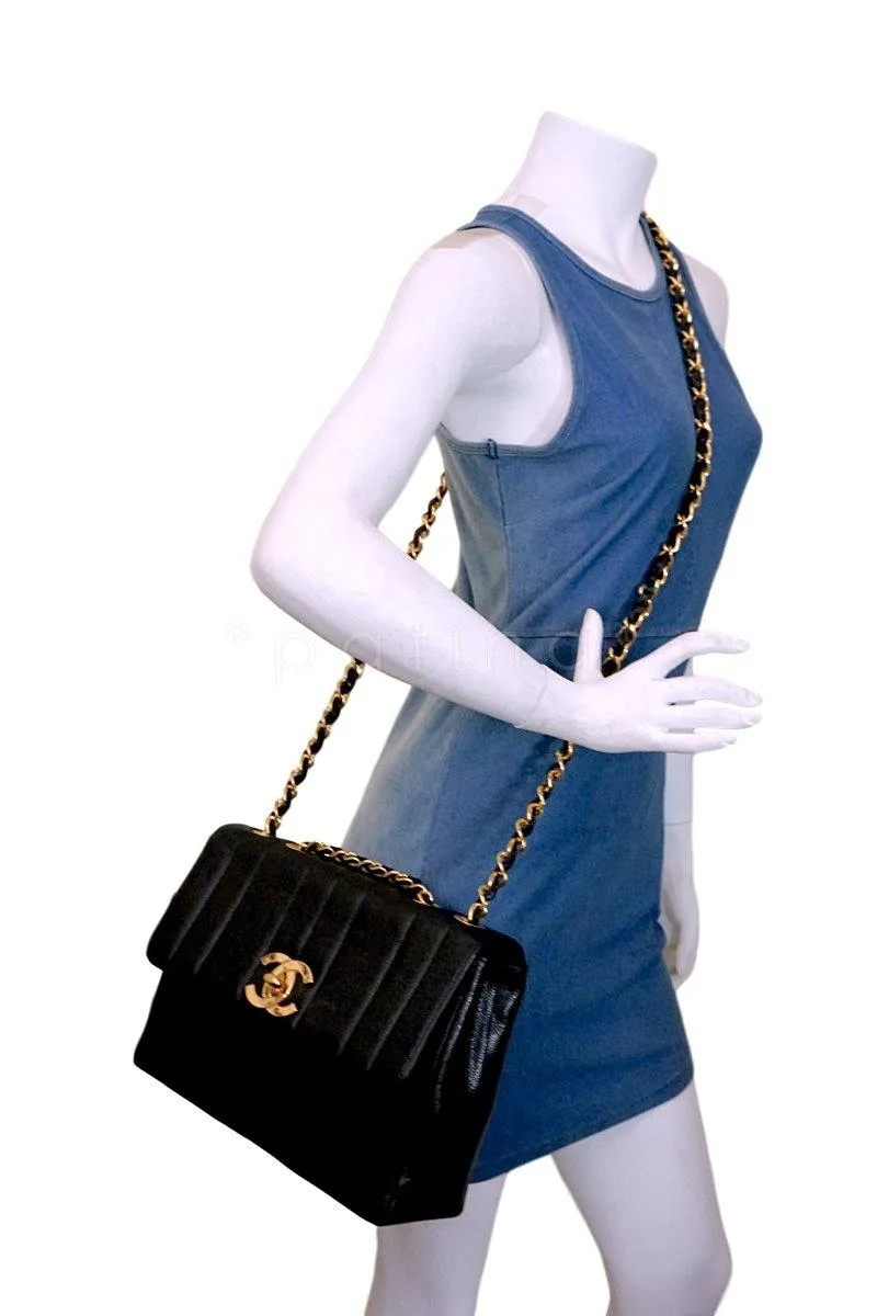 Chanel Vintage Caviar Mademoiselle Jumbo Classic Flap Bag 24k GHW