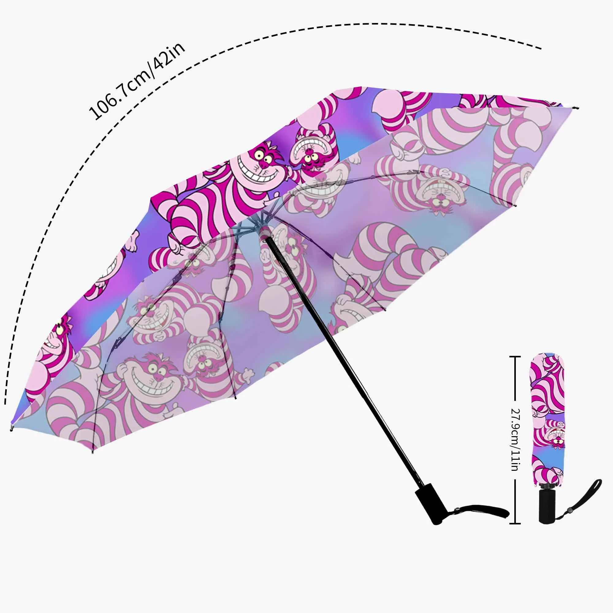Cheshire Cat - Alice in Wonderland Automatic Umbrella - Mad Hatter Tea Party Parasol (UMCC2)