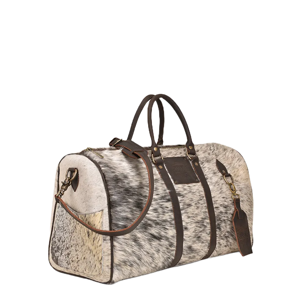 Corral Brown and White Hair On Duffle Bag D1297