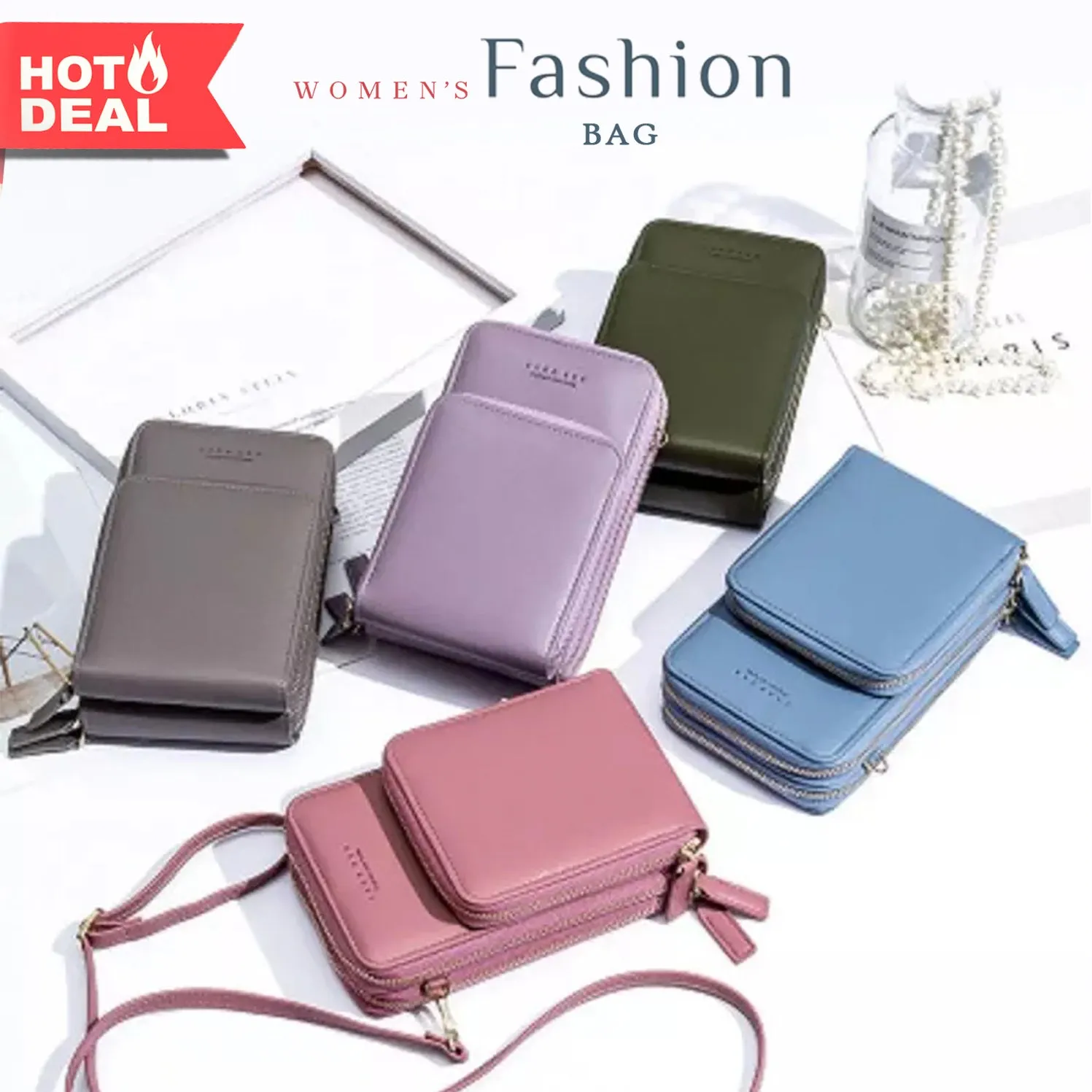Cross Body Fashion Bag | 3 Zipper Sling Bag