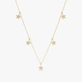 Dainty Diamond Star Drop Necklace, Polaris