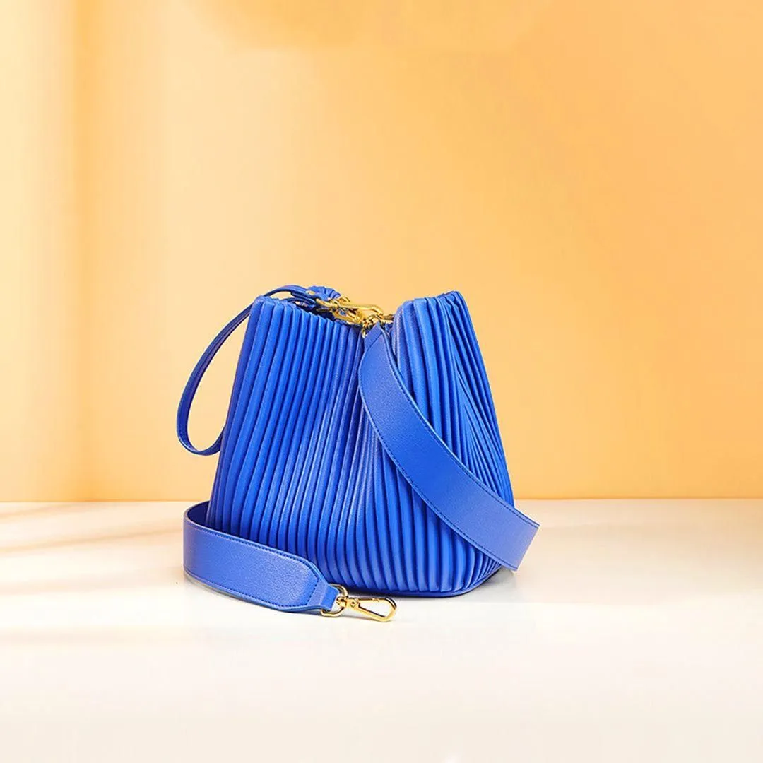 Deborah Bag - Elegante Bucket Damen Schultertasche aus Echtleder