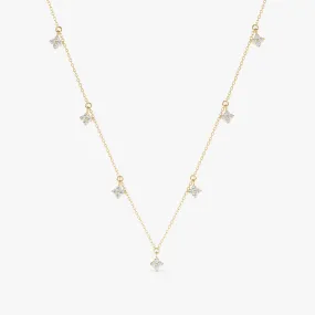 Diamond Clovers Drop Necklace, Scarlett