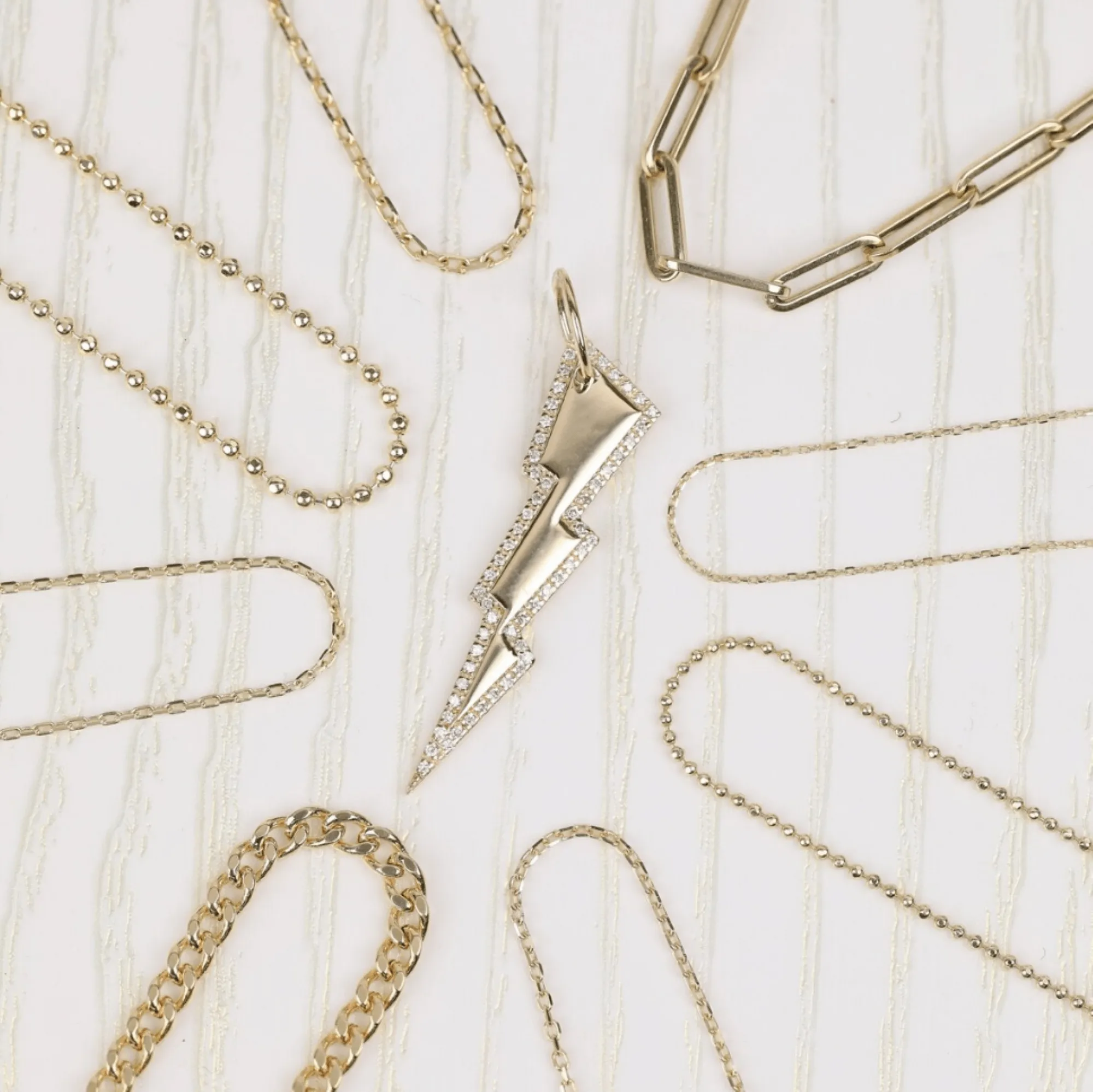 Diamond Lightning Bolt Charm, Electra