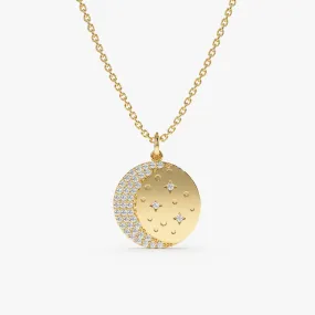 Diamond Moon & Stars Medallion, Astrid