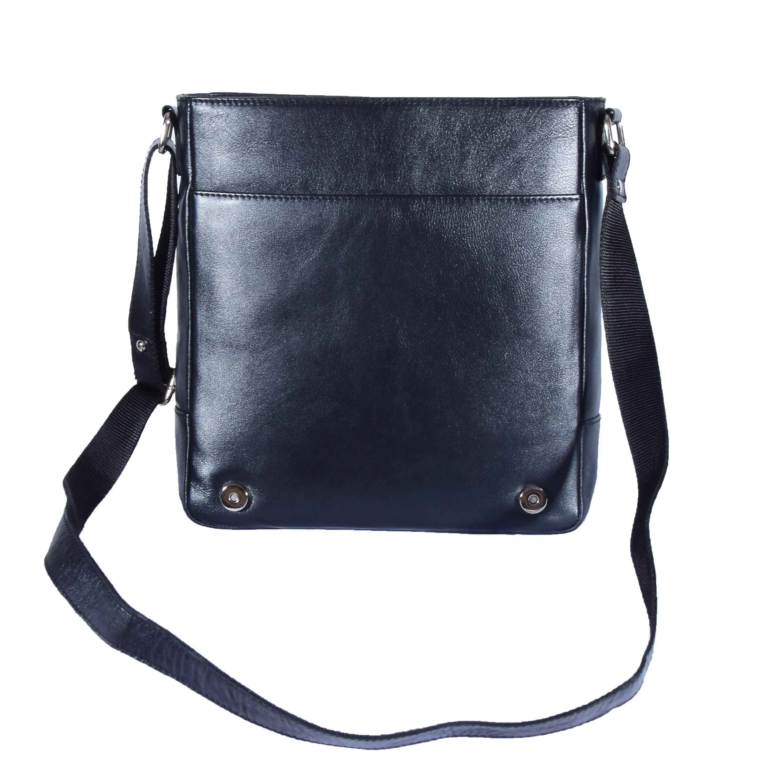 DR598 Men's Genuine Leather Travel Shoulder Cross Body Bag Black