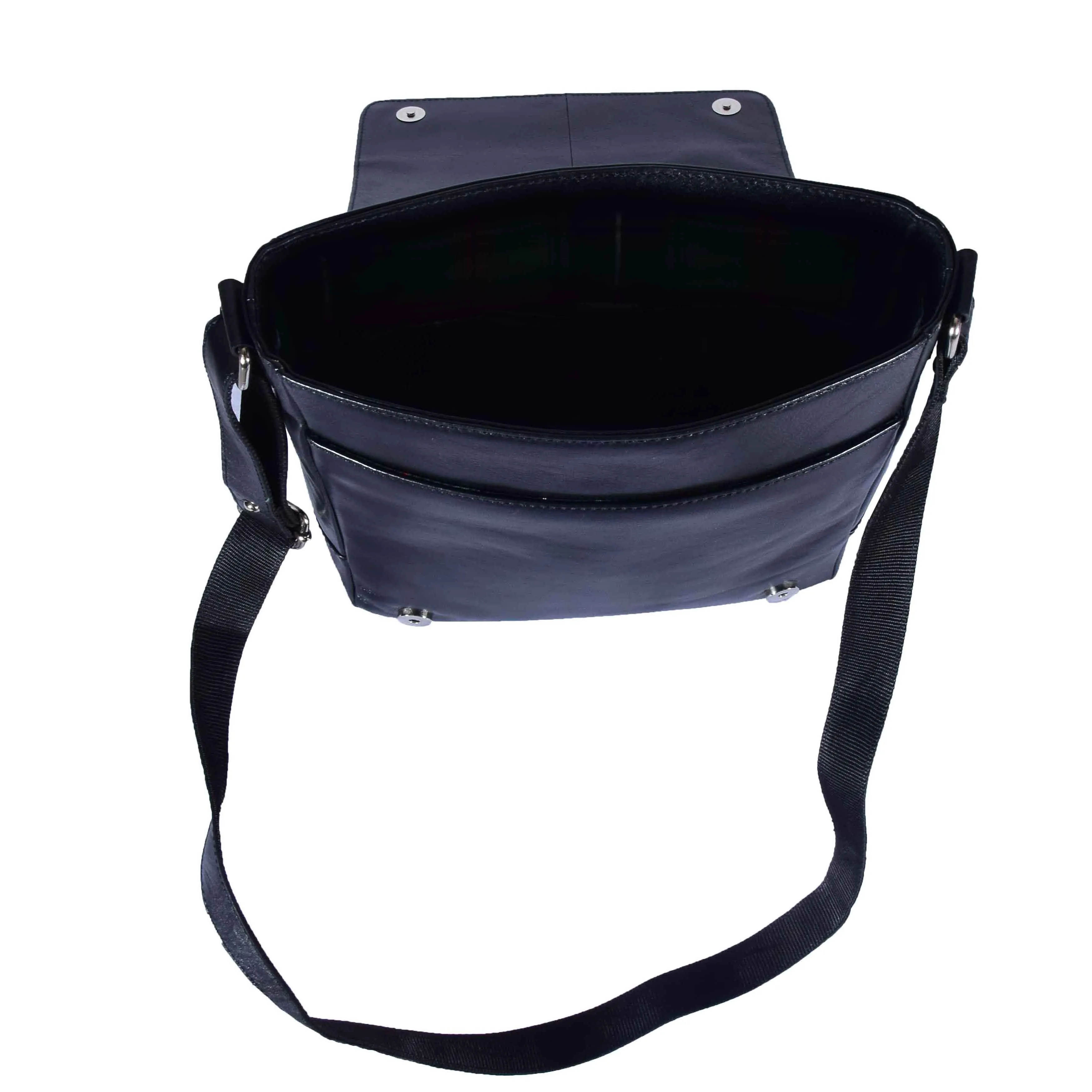 DR598 Men's Genuine Leather Travel Shoulder Cross Body Bag Black