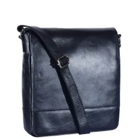 DR598 Men's Genuine Leather Travel Shoulder Cross Body Bag Black