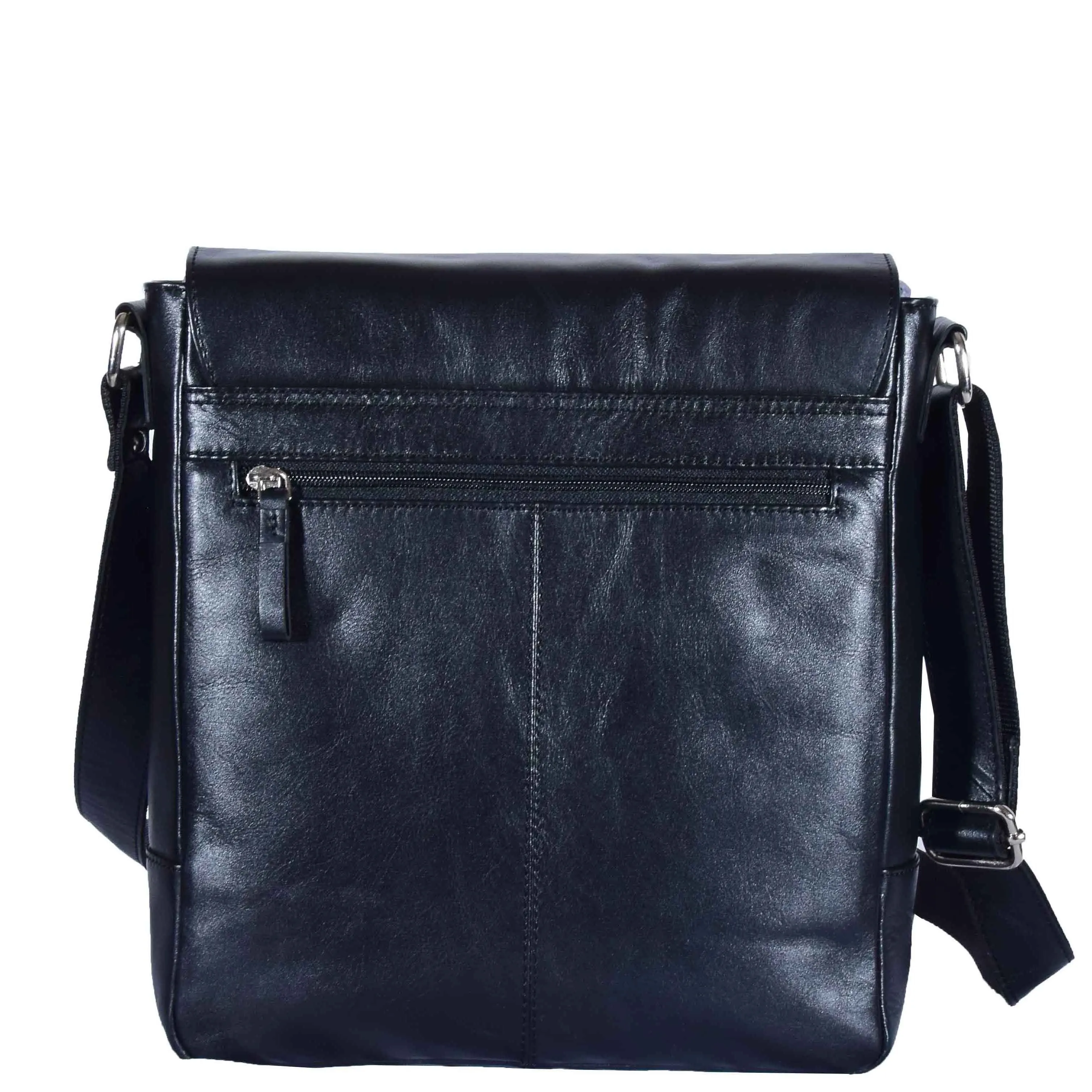 DR598 Men's Genuine Leather Travel Shoulder Cross Body Bag Black