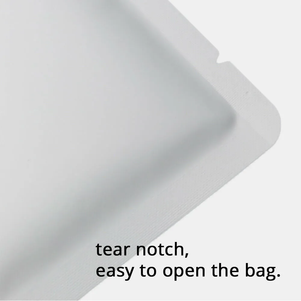 Eco Reusable Aluminum Mylar Food Packaging Bags Flat Open Top Pouches Heat Seal Storage Pouches W/Tear Notch