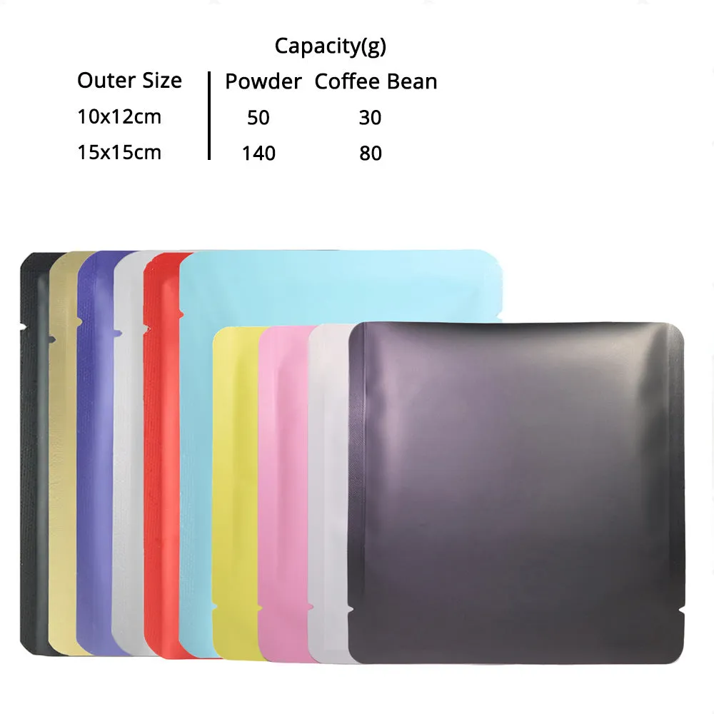 Eco Reusable Aluminum Mylar Food Packaging Bags Flat Open Top Pouches Heat Seal Storage Pouches W/Tear Notch
