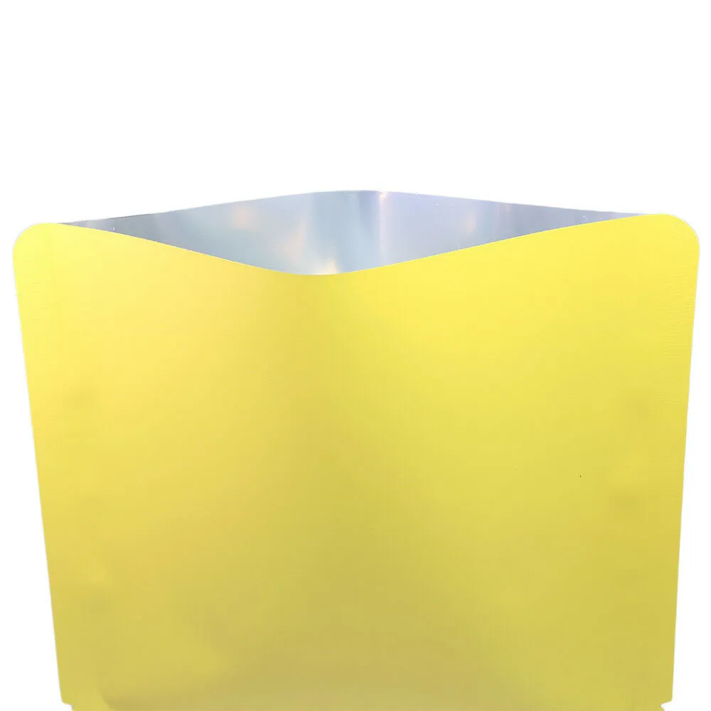 Eco Reusable Aluminum Mylar Food Packaging Bags Flat Open Top Pouches Heat Seal Storage Pouches W/Tear Notch