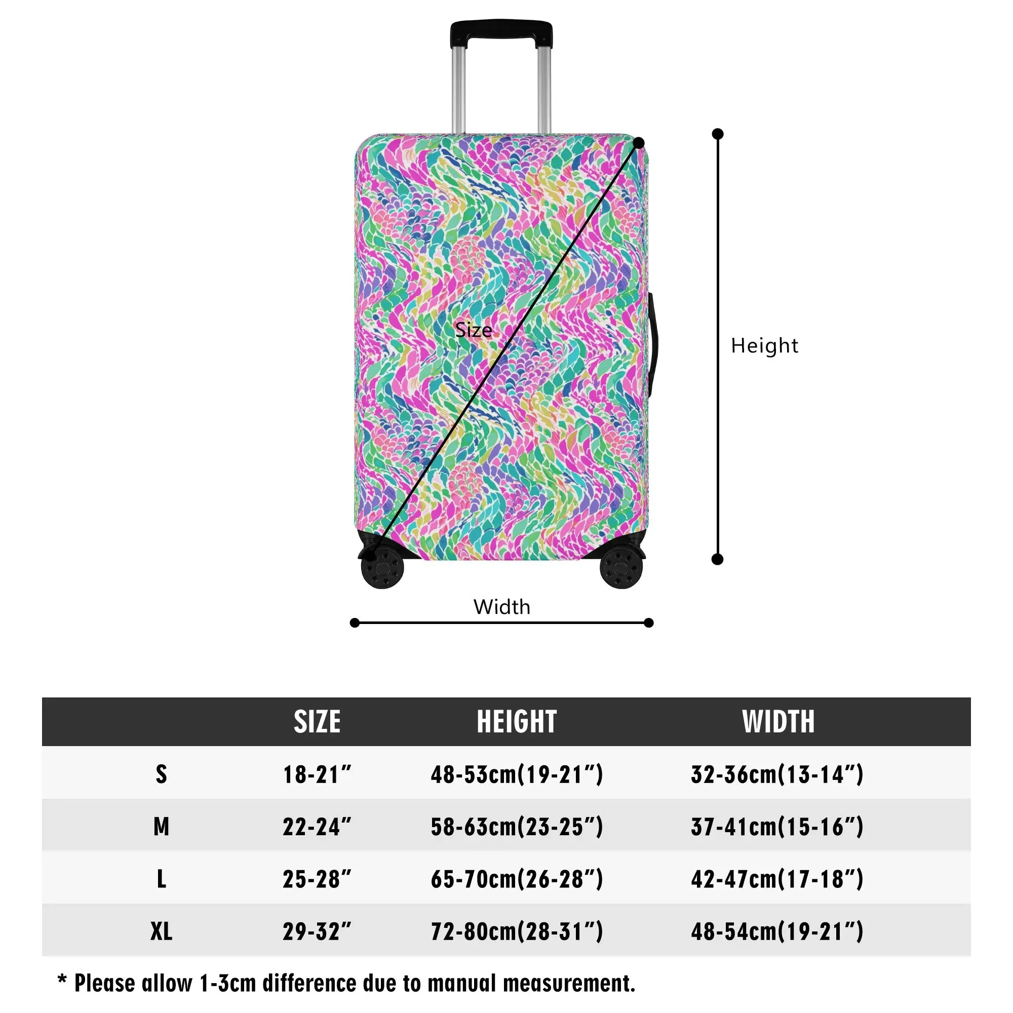 Enchanted Waves: Rainbow Mermaid Dancing in the Sea Luggage Protector and Cover 4 Sizes