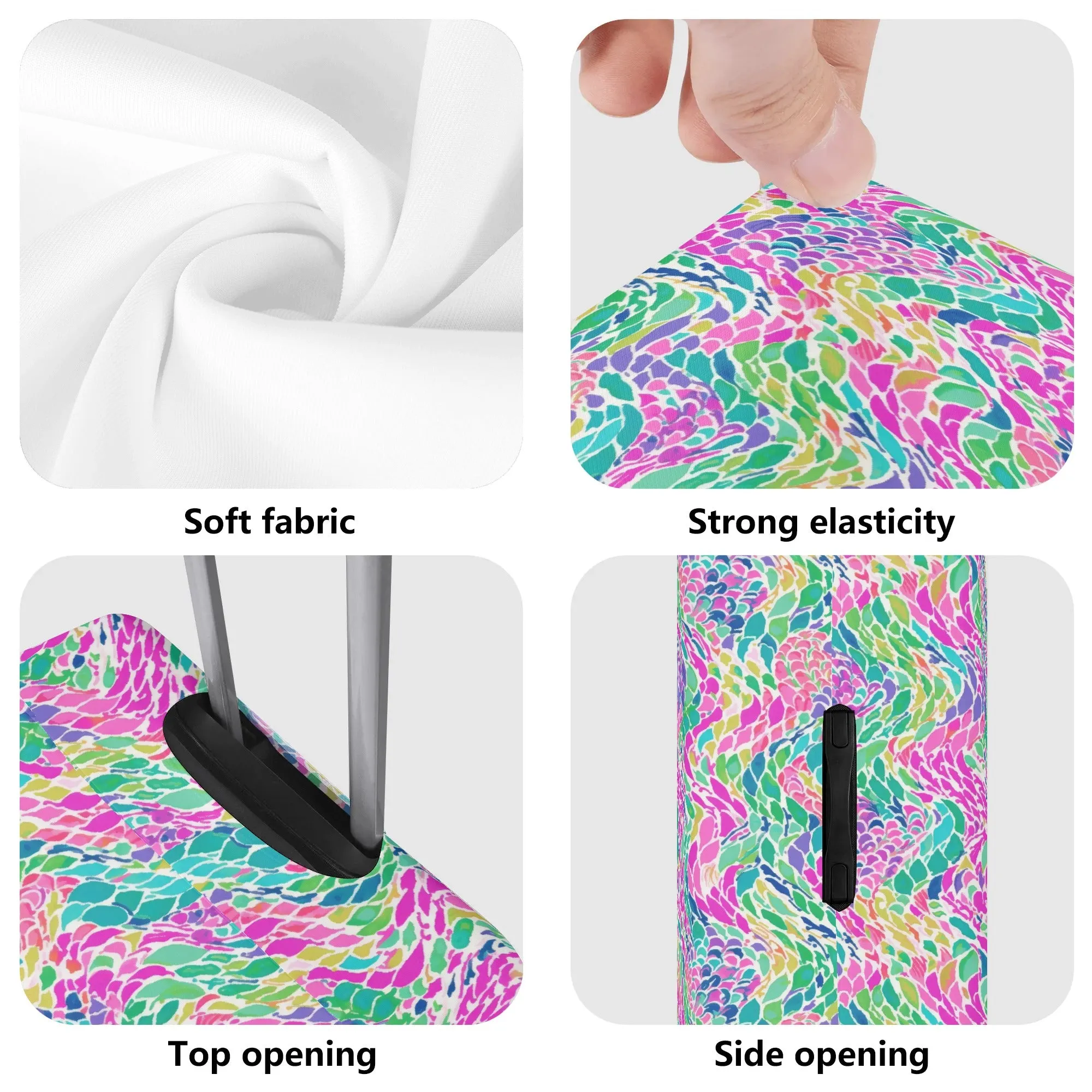 Enchanted Waves: Rainbow Mermaid Dancing in the Sea Luggage Protector and Cover 4 Sizes