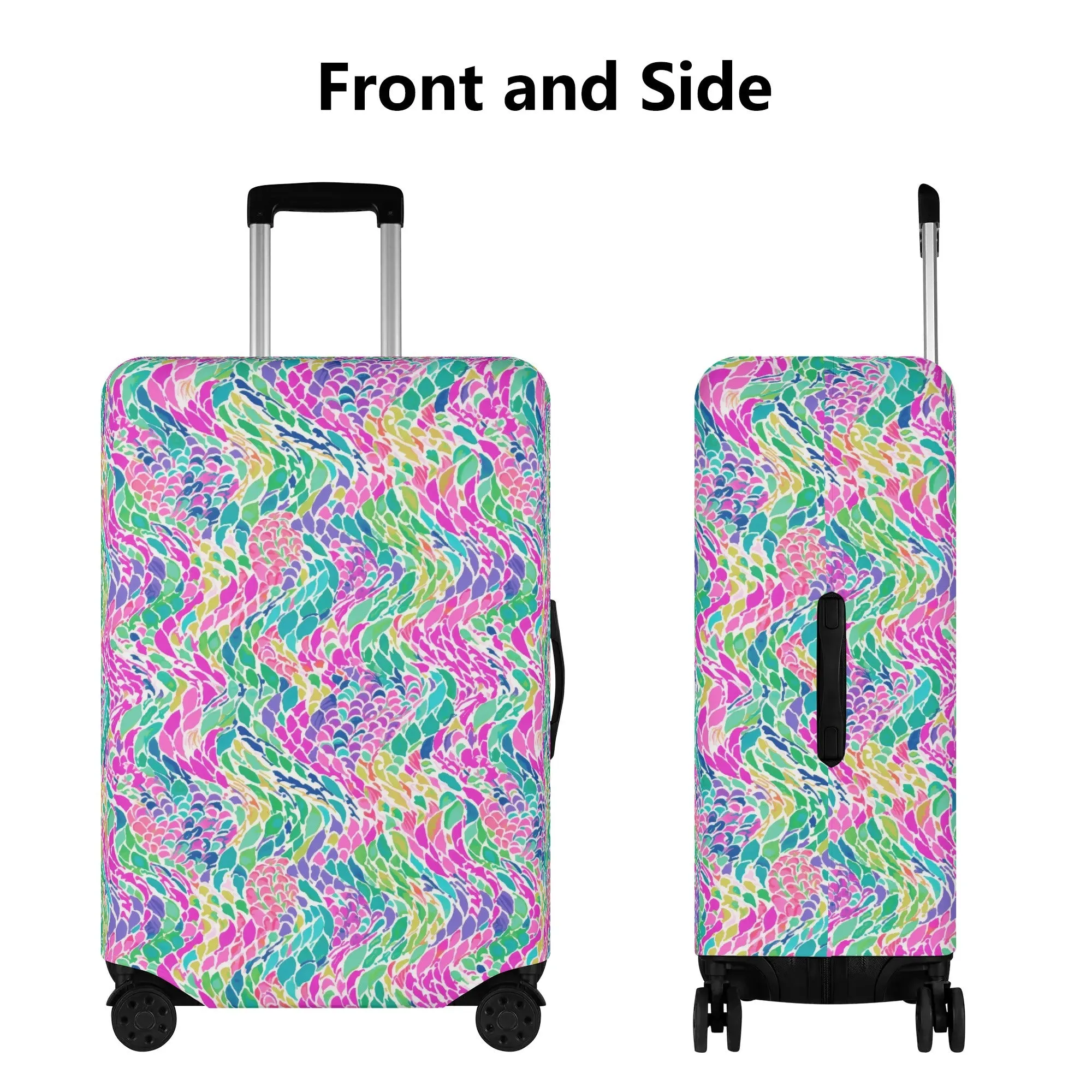 Enchanted Waves: Rainbow Mermaid Dancing in the Sea Luggage Protector and Cover 4 Sizes