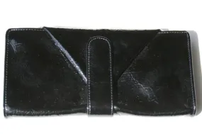 Envelope leather wallet - patent black