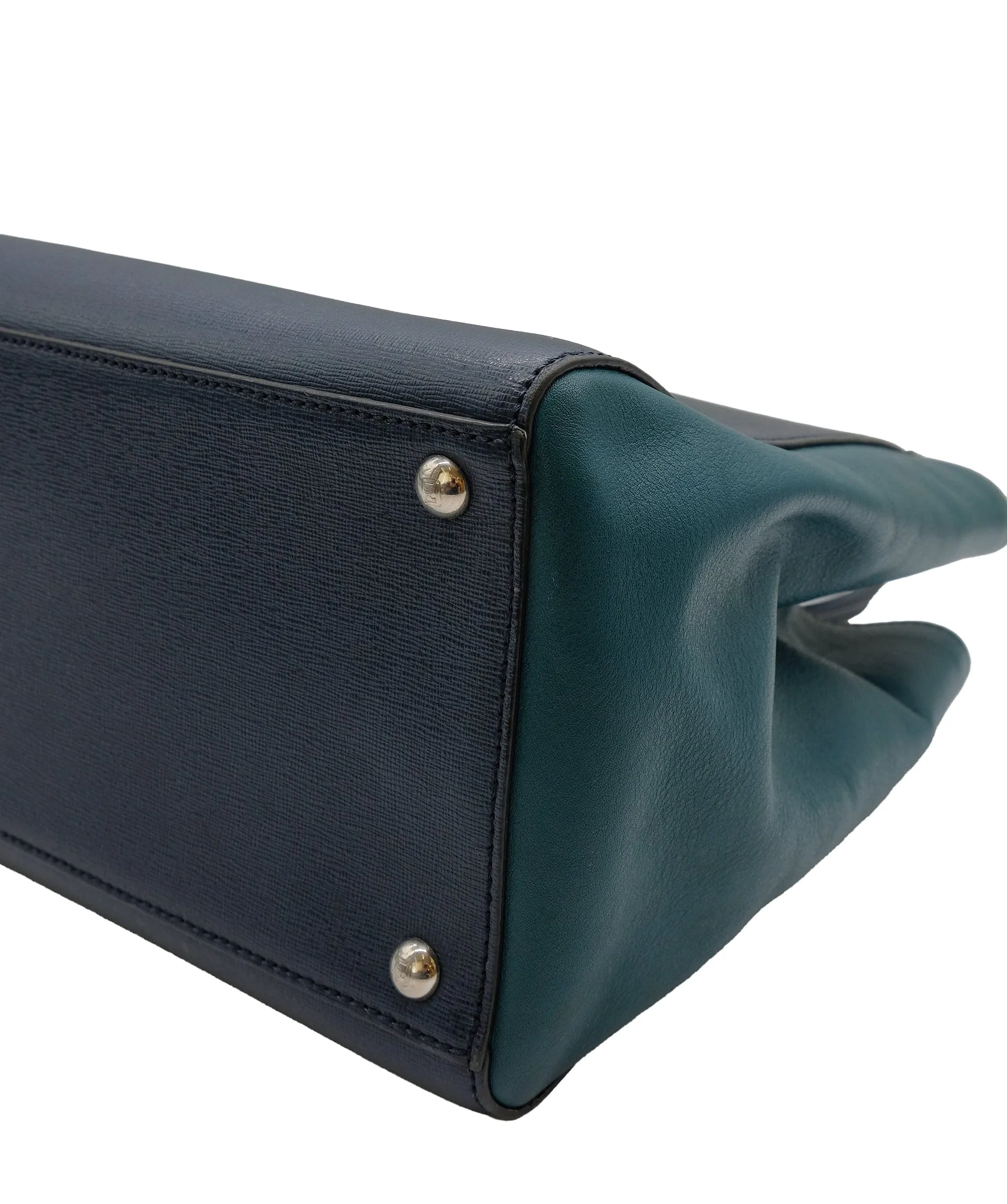 Fendi 2 Jours Tote Blue Multicolor Saffiano Leather ASC5320