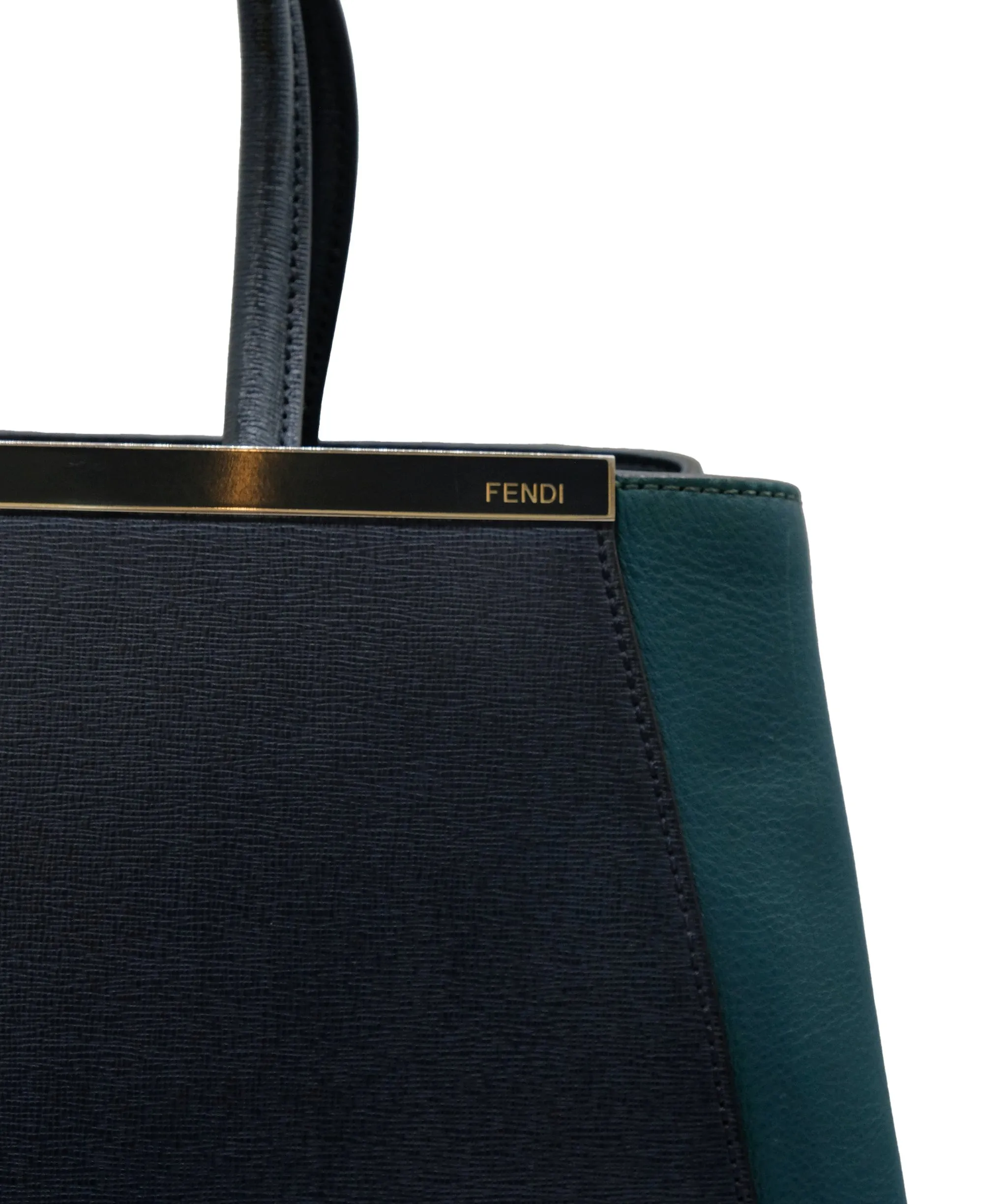 Fendi 2 Jours Tote Blue Multicolor Saffiano Leather ASC5320
