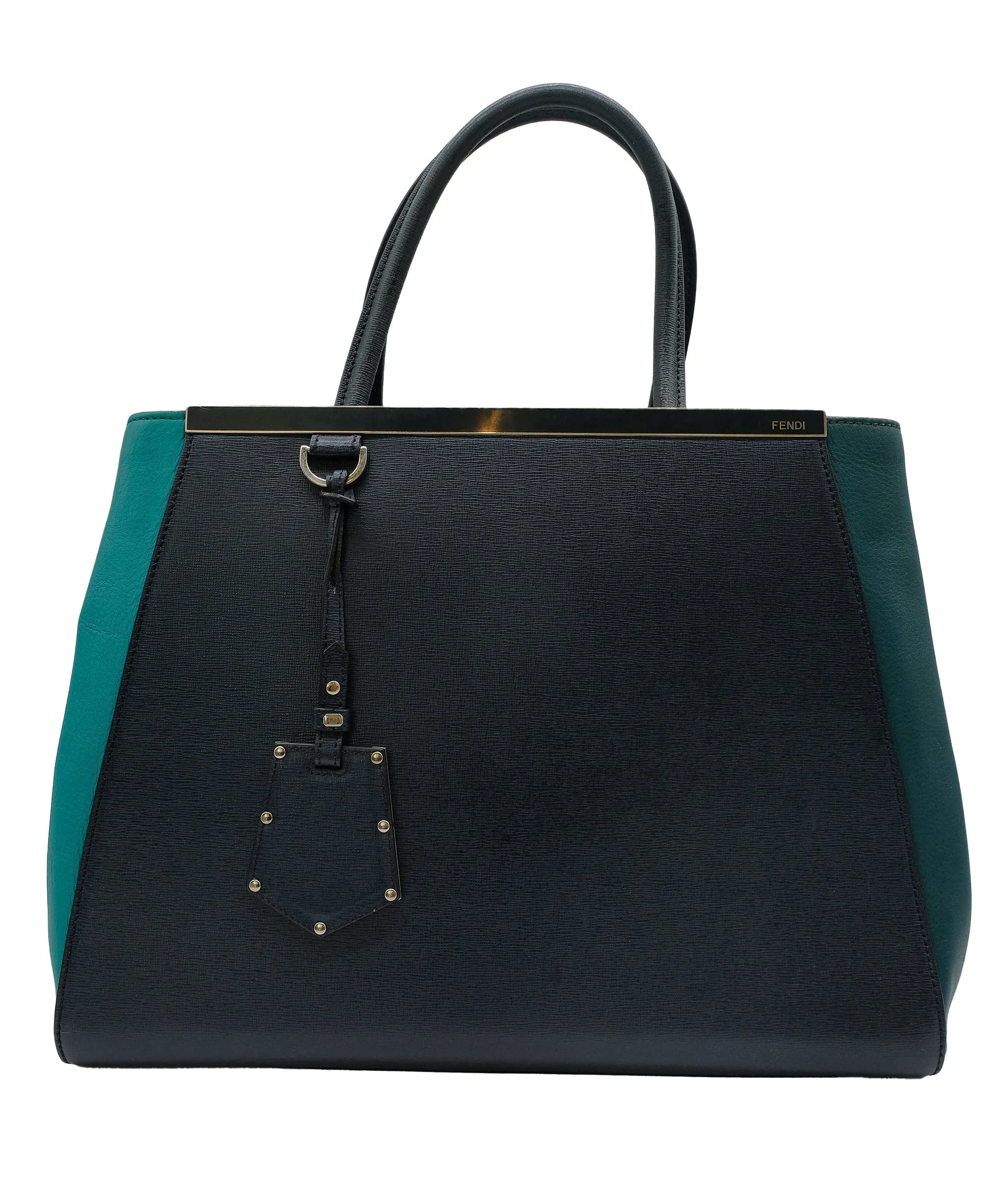 Fendi 2 Jours Tote Blue Multicolor Saffiano Leather ASC5320