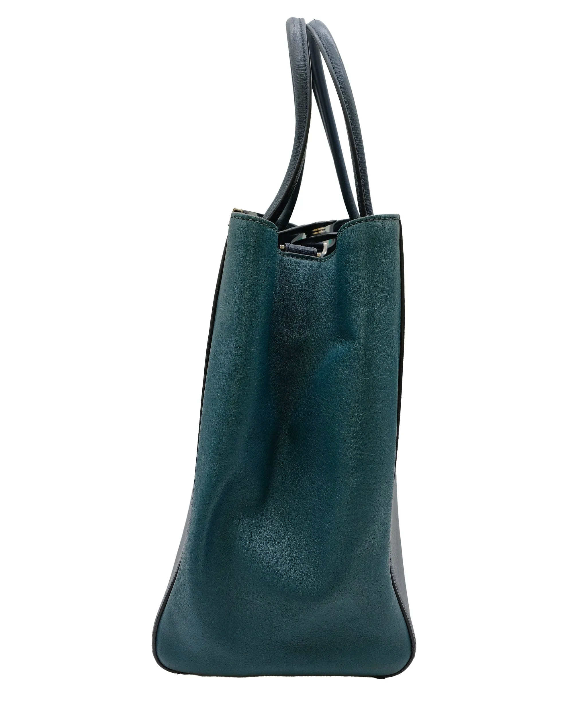 Fendi 2 Jours Tote Blue Multicolor Saffiano Leather ASC5320