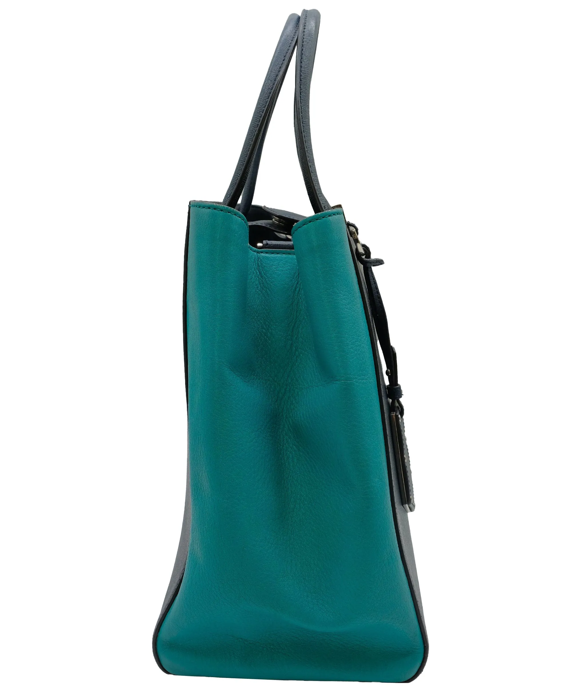 Fendi 2 Jours Tote Blue Multicolor Saffiano Leather ASC5320