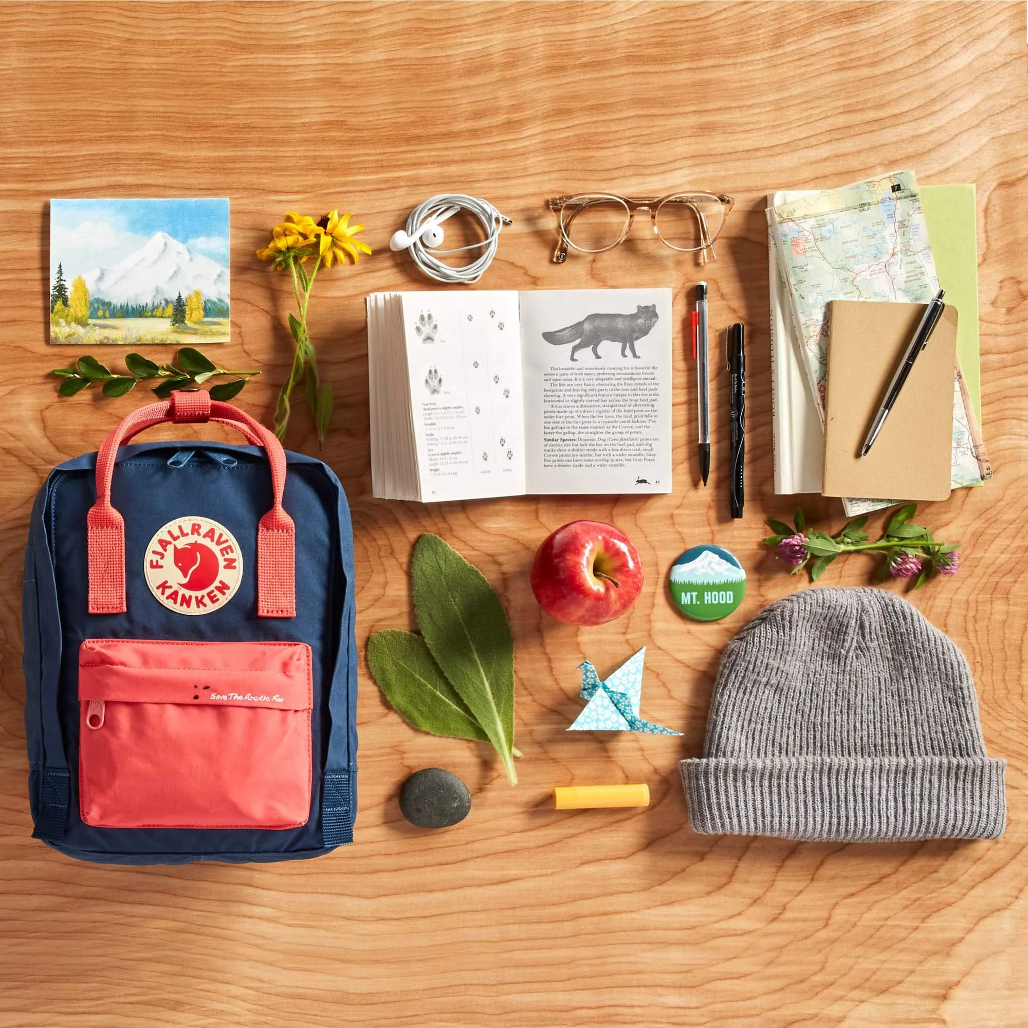 Fjallraven - Kanken Mini Classic Backpack for Everyday, Acorn/Ox Red