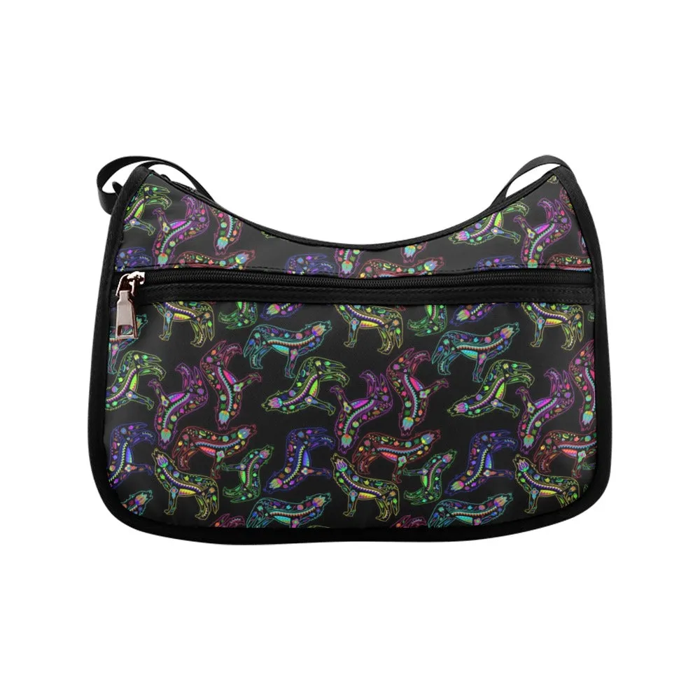 Floral Wolves Crossbody Bags