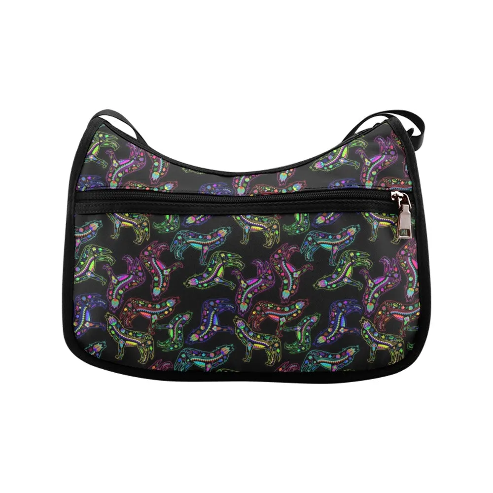 Floral Wolves Crossbody Bags