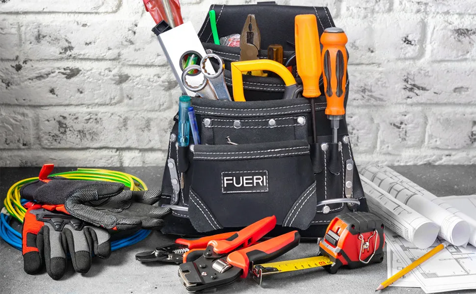 FUERI 10-Pocket Tool Pouch (Black)