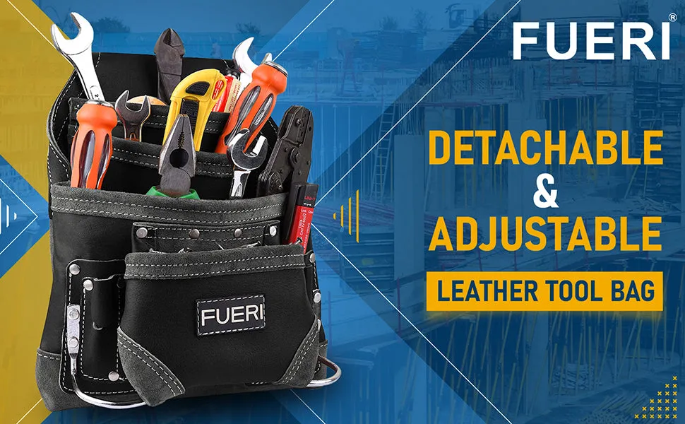 FUERI 10-Pocket Tool Pouch (Black)
