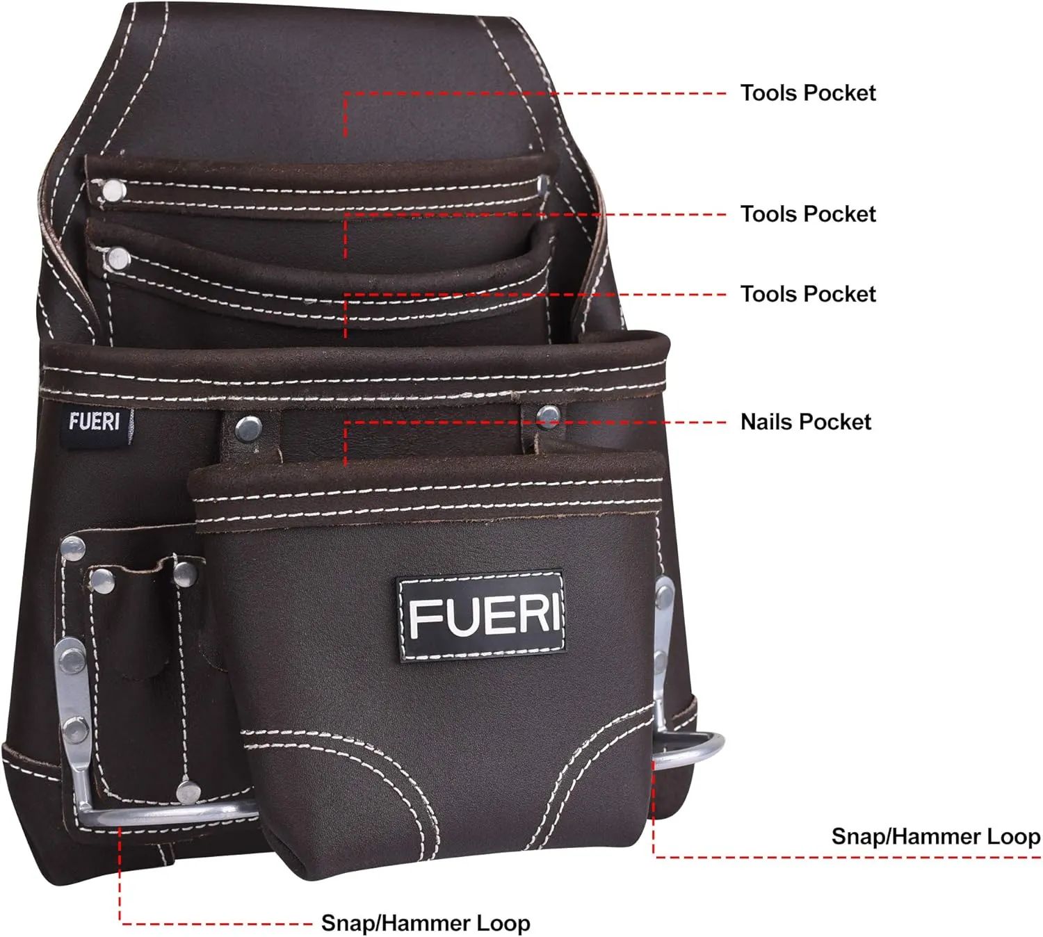 FUERI 10-Pocket Tool Pouch (Black)