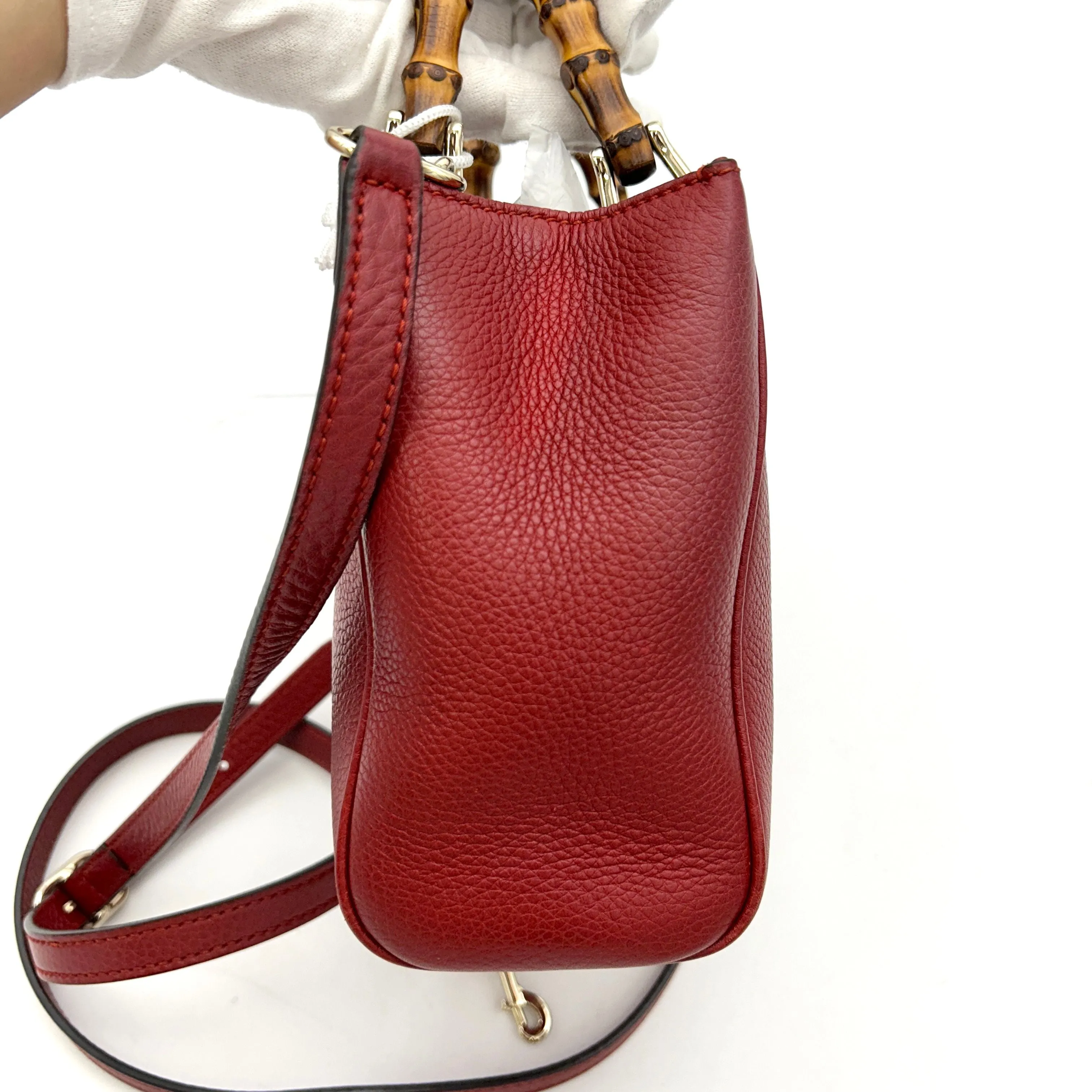 Gucci Mini Bamboo Shopper Tote - Red Totes, Handbags LA9604