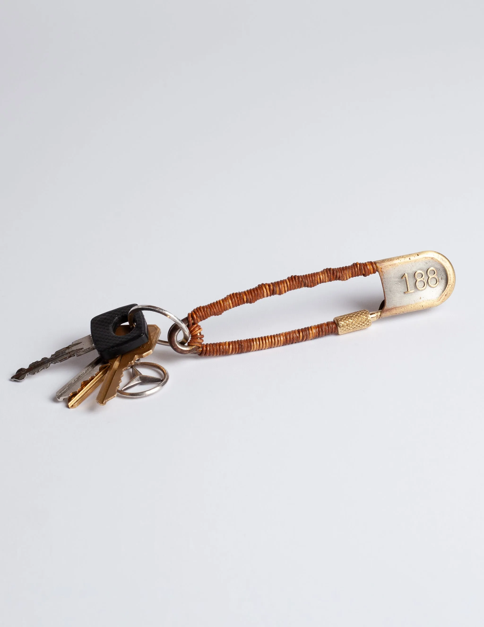 Helio Ascari Leather Wrapped Vintage Military Safety Pin