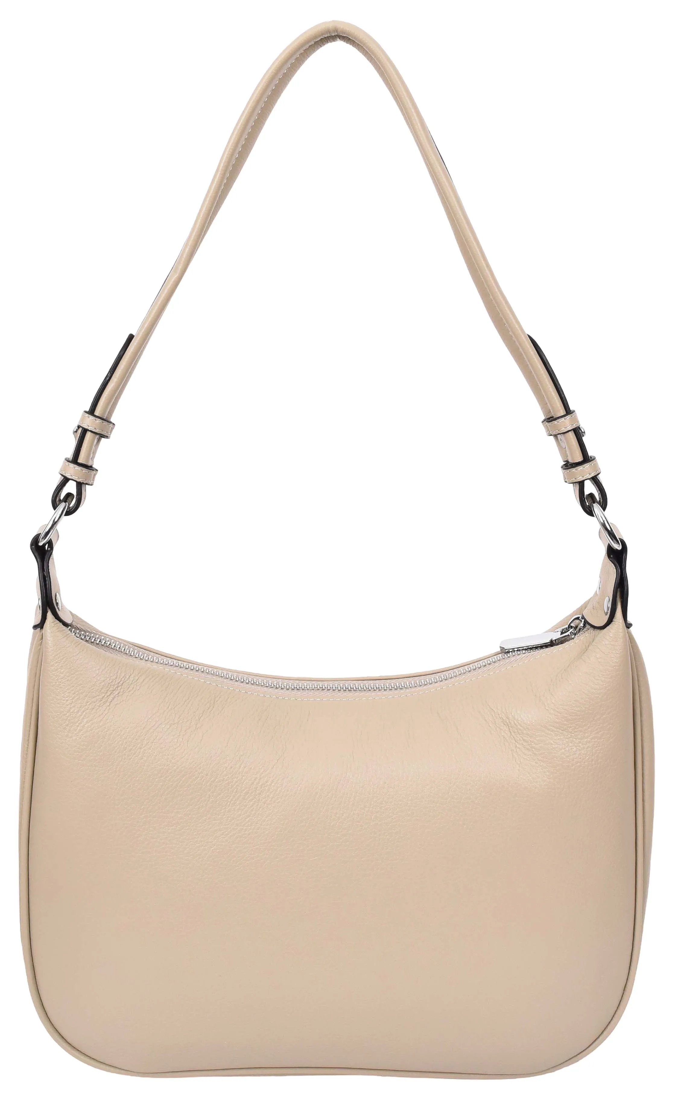 Kitchener Women's Leather  Organiser Hobo Style Shoulder Bag Taupe