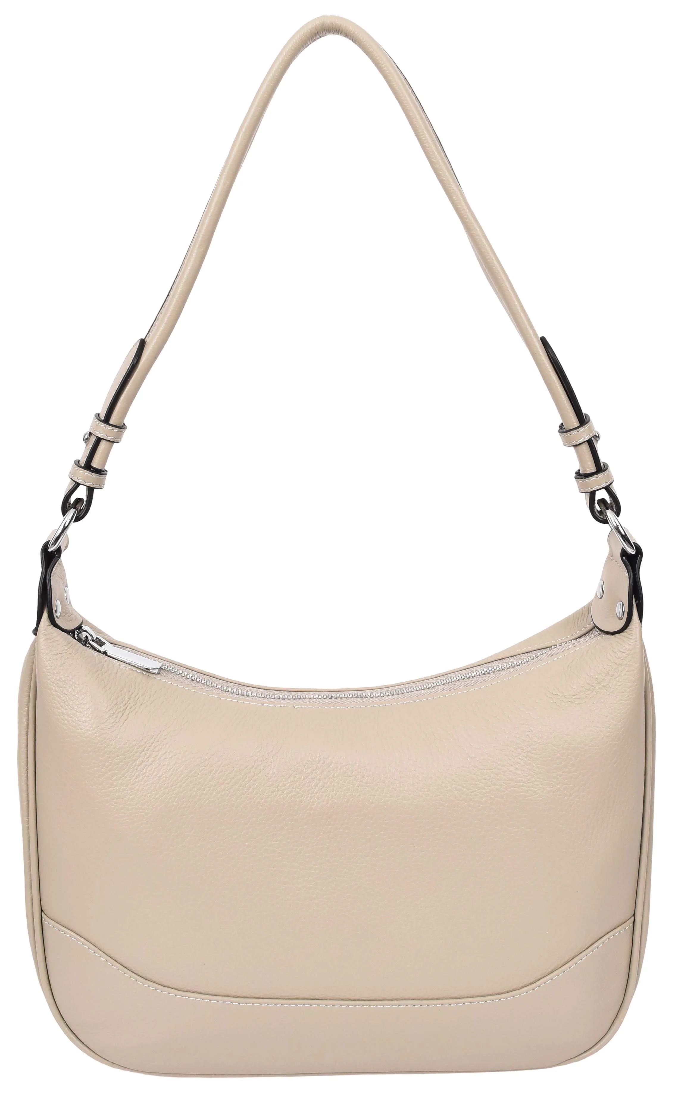 Kitchener Women's Leather  Organiser Hobo Style Shoulder Bag Taupe